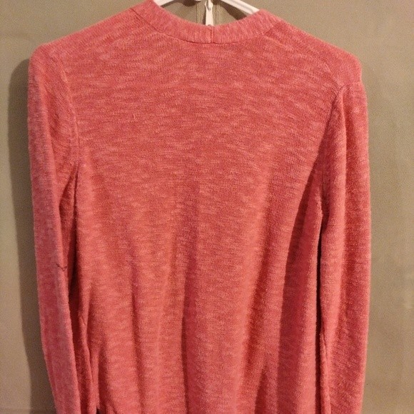 GAP Pink Rosette Rayon Blend Knit Open Front Cardigan Wms Sz Med - Picture 9 of 10